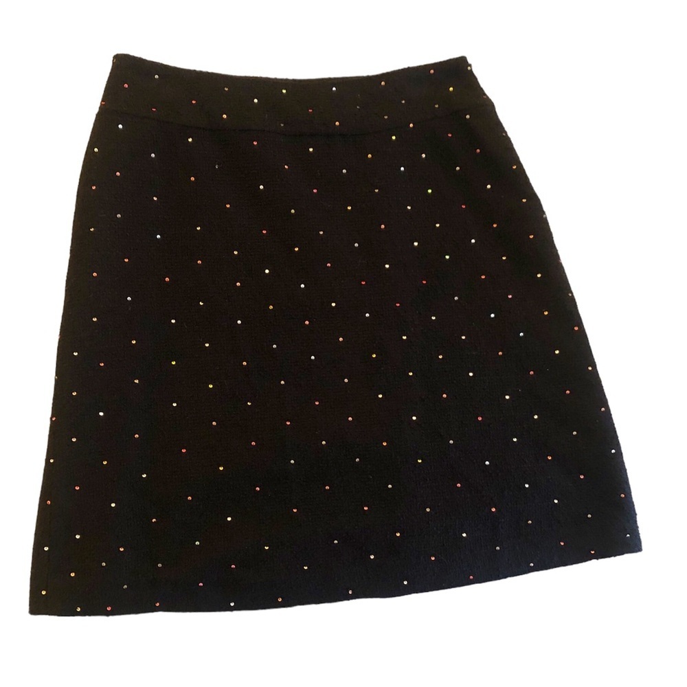 Black Sequin SilkLand Mini Skirt Sz 6